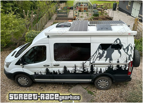 Trees & mountains: gloss black & dark grey