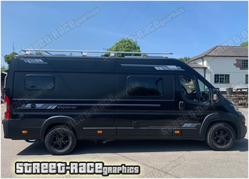 Dark & mid grey matt camper graphics